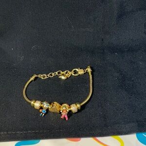 Charming Gold Bracelet with Colorful Charms